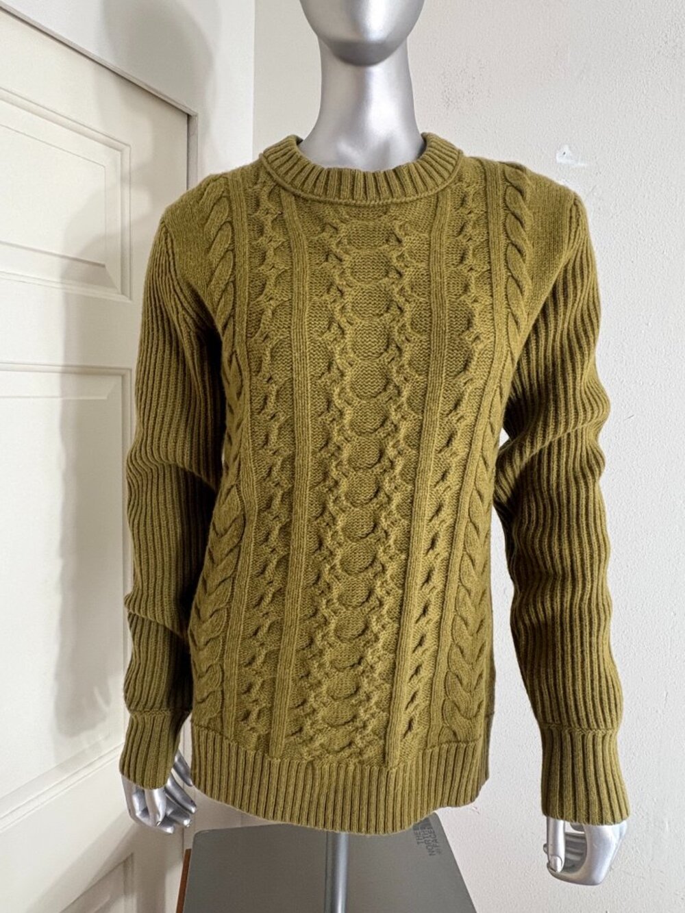 Banana Republic Filpucci Cable Knit Sweater Womens XS Green Italian Wool Blend